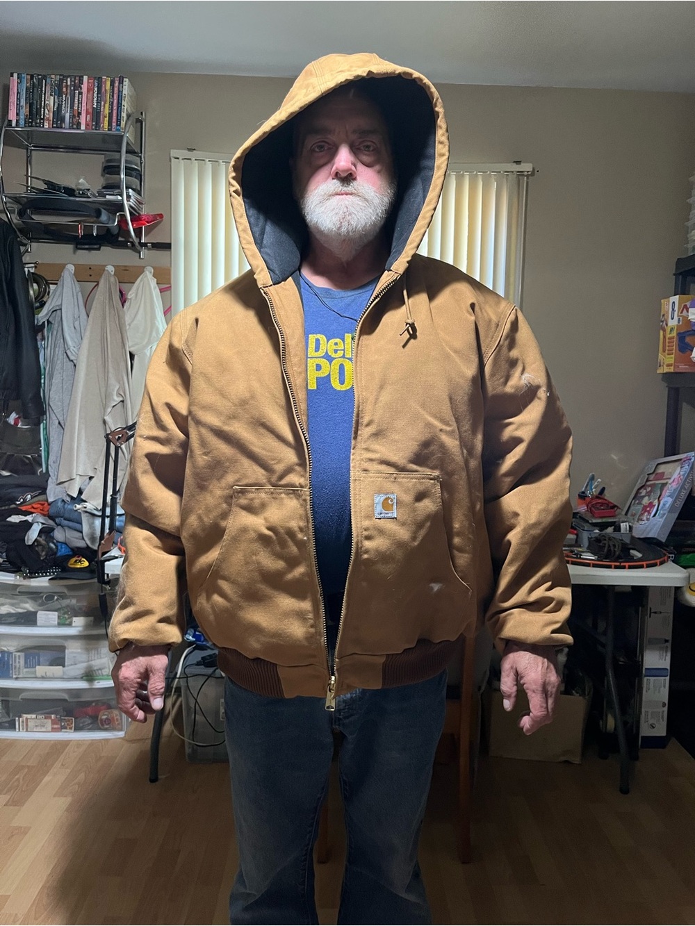 Carhartt Brown Hooded Work Jacket - Men NEW